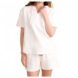 NEW LE MARAIS jackson short sleeve hoodie in white